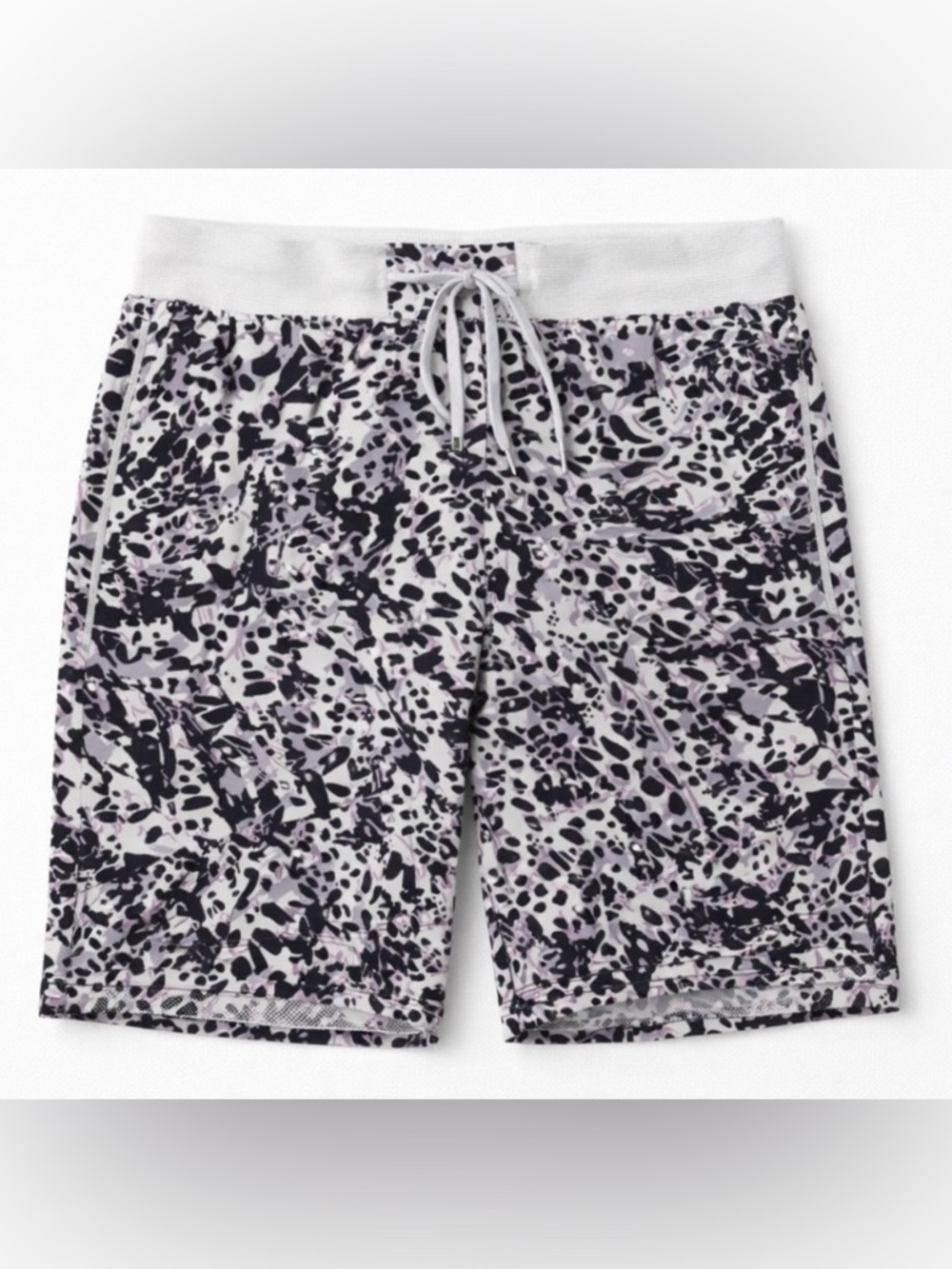 Lululemon License to Train Men’s Shorts Medium Gray Black Purple Abstract Print